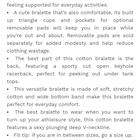 2 New Bralettes Smart & Sexy, S, Cotton & Satin Racerback, pads, stretch, plunge - Picture 16 of 16